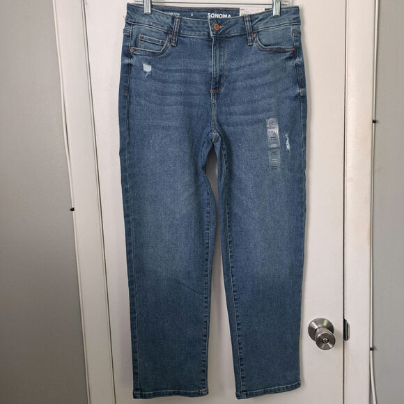 Sonoma Goods for Life Denim - Sonoma Straight Crop High Rise Jeans Blue Denim Size 6 NWT